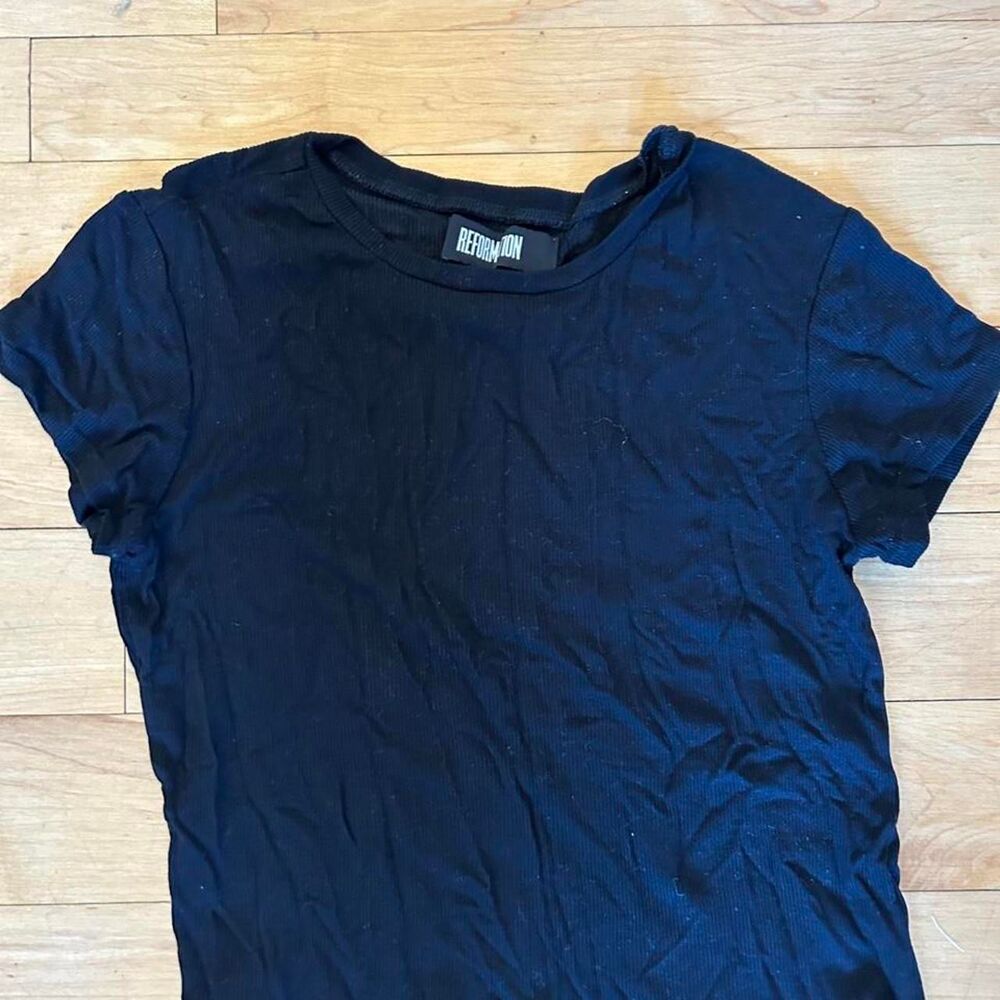 Reformation Women's Black Crop-top